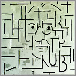 Mondrian portræt. 1995. 65x65 cm. Akryl på lærred.