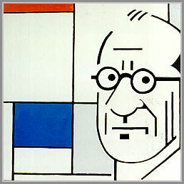 Mondrian-portræt. 1995. 65x65 cm. Akryl på lærred.