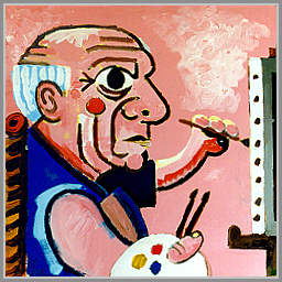 Picasso portræt. 1998. 65x65 cm. Akryl på lærred.