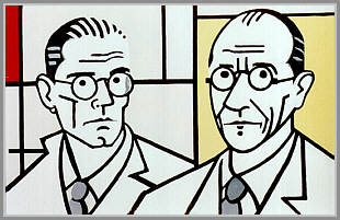 Mondrian serie. Piet og Peter, 65x100 cm. 1997. Akryl på lærred.